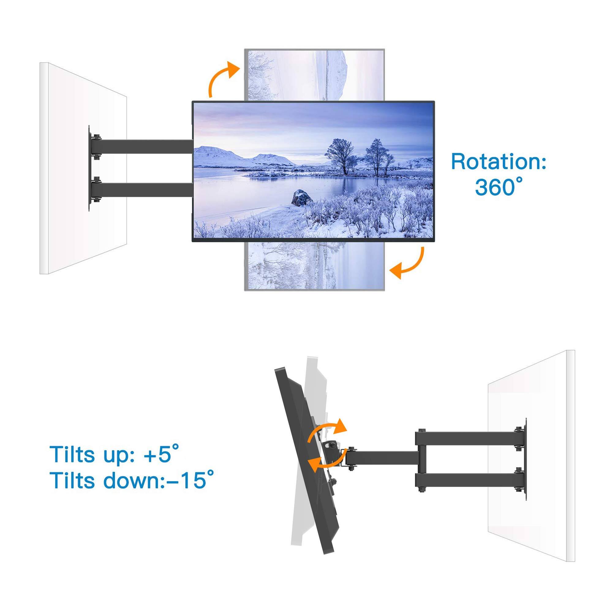 Rotation: 360°  
Tilts up: +5°  
Tilts down: -15°