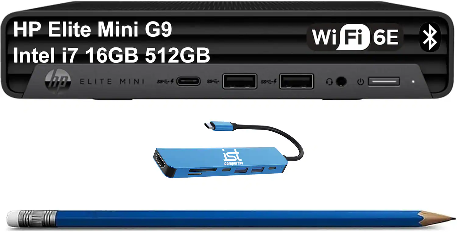 HP - Elite Mini G9 Business Desktop PC - Intel Core i7-12700T - 16GB DDR5 RAM - 512GB SSD - Intel UHD Graphics730 - Win 11Pro - Black