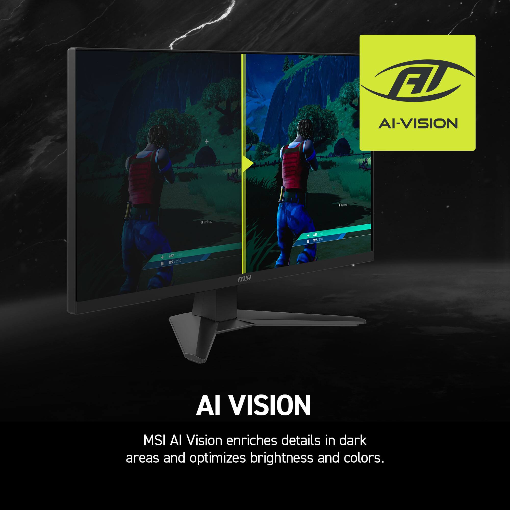 MSI AI Vision enriches details in dark areas and optimizes brightness and colors.