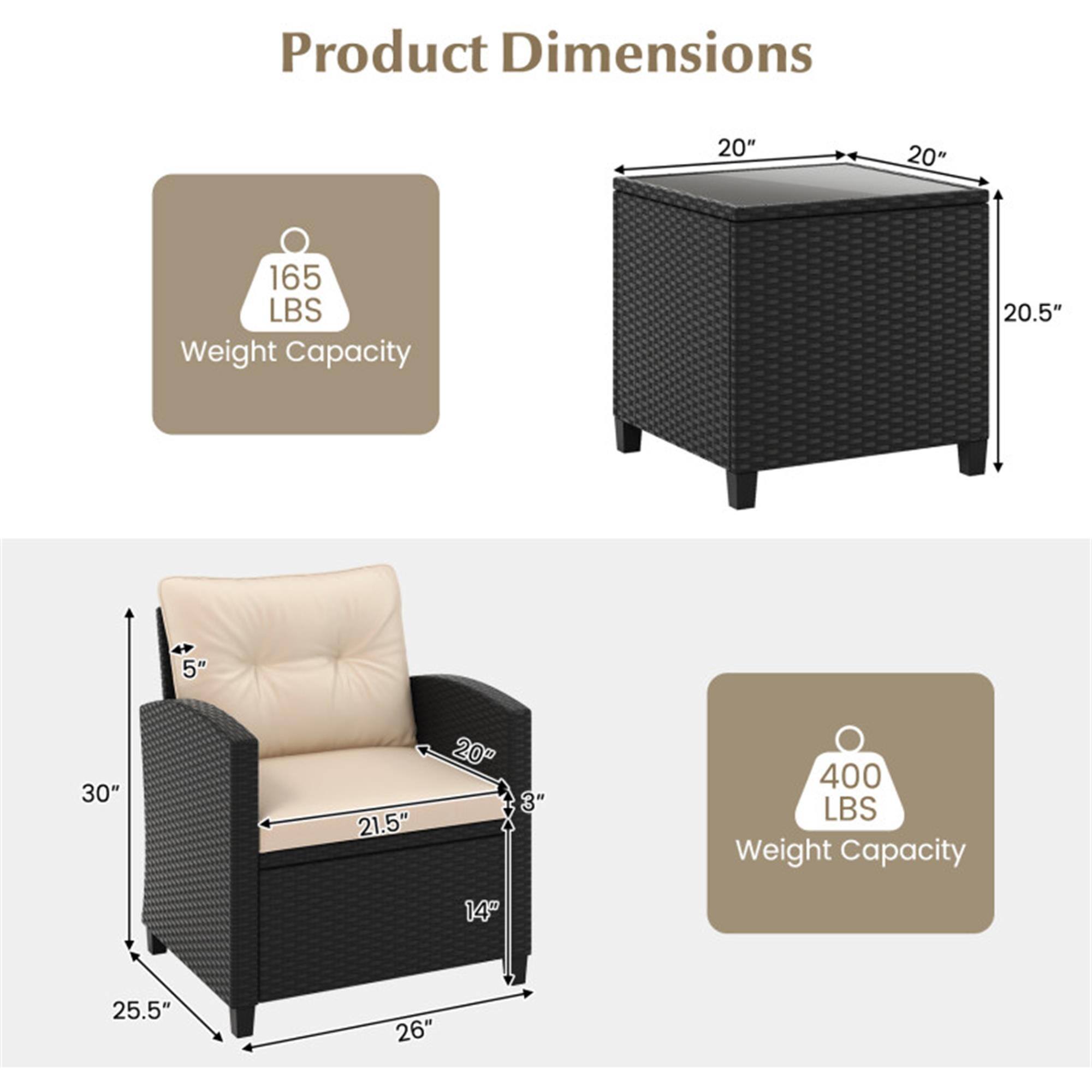 Product Dimensions

- 20" x 20" x 20.5" (Weight Capacity: 165 LBS)
- 25.5" x 26" x 30" x 21.5" x 20" x 3" (Weight Capacity: 400 LBS)