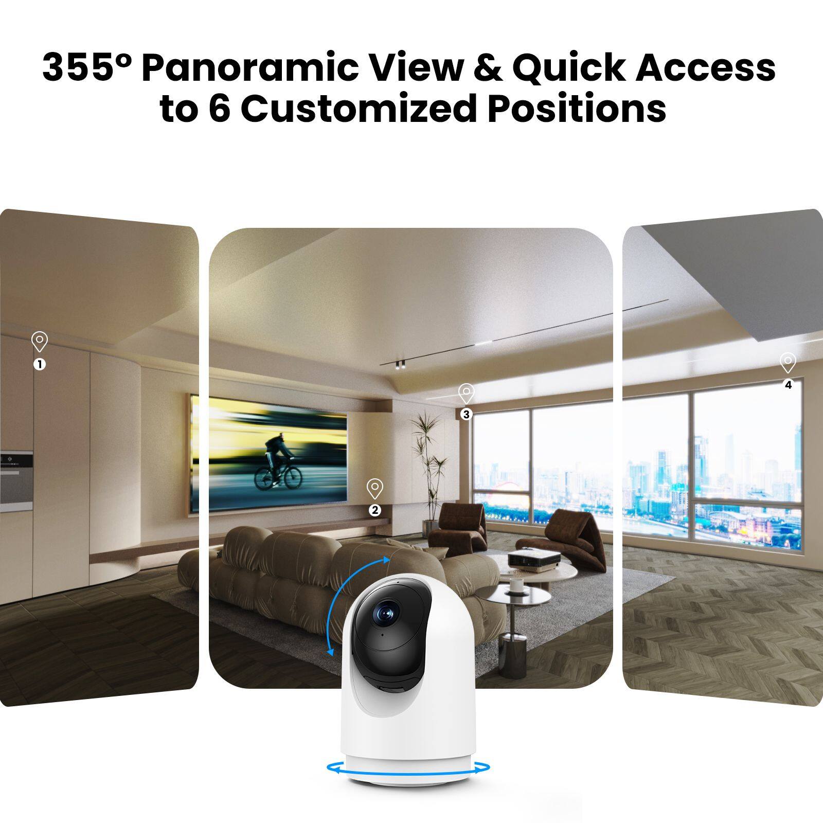 355° Panoramic View & Quick Access to 6 Customized Positions
