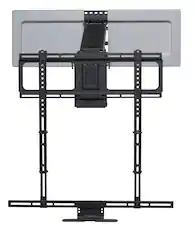 Front. MantelMount - MM540 Above Fireplace Pull Down TV Mount for 44"–80" TVs to 90 lbs, Patented Heat Sensor Handles & Auto-Straightening - Black.