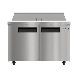 Koolmore - 46 in. Commercial 2-Door Refrigeratd Salad and Sandwich Prep Table, 12 Pan Capacity and 14 Cu. Ft. of Storage - Stainless Steel