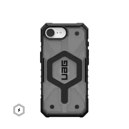 Front. UAG - Pathfinder Clear Case with Magsafe for Apple iPhone 16e - Ash.