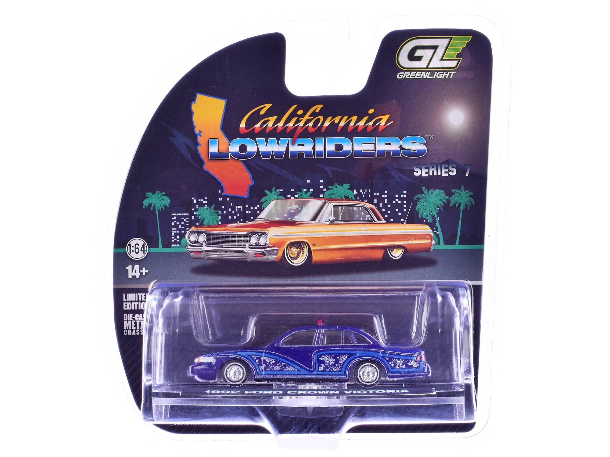 GL GREENLIGHT California LOWRIDERS SERIES 7 1:64 14+ LIMITE EDITIO DIE-CAST METAL CHASSIS 1992 FORD CROWN VICTORIA