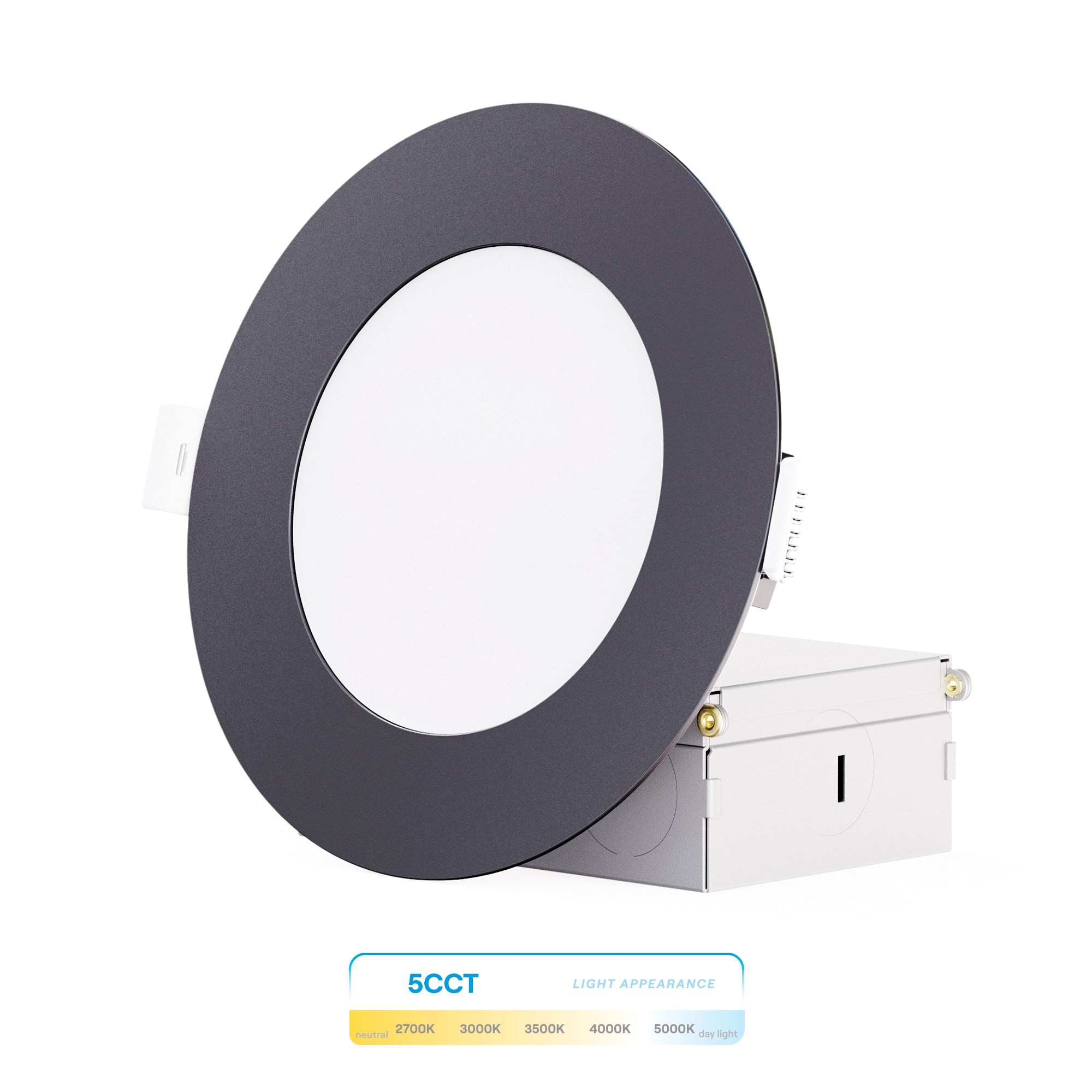 Infibrite - 4 In. Ultra-Thin Recessed LED Downlight 9W 750LM 5CCT Selectable Wet Rated, Triac Dimmable Trim 24-Pack - Black price history on PriceWatchPro
