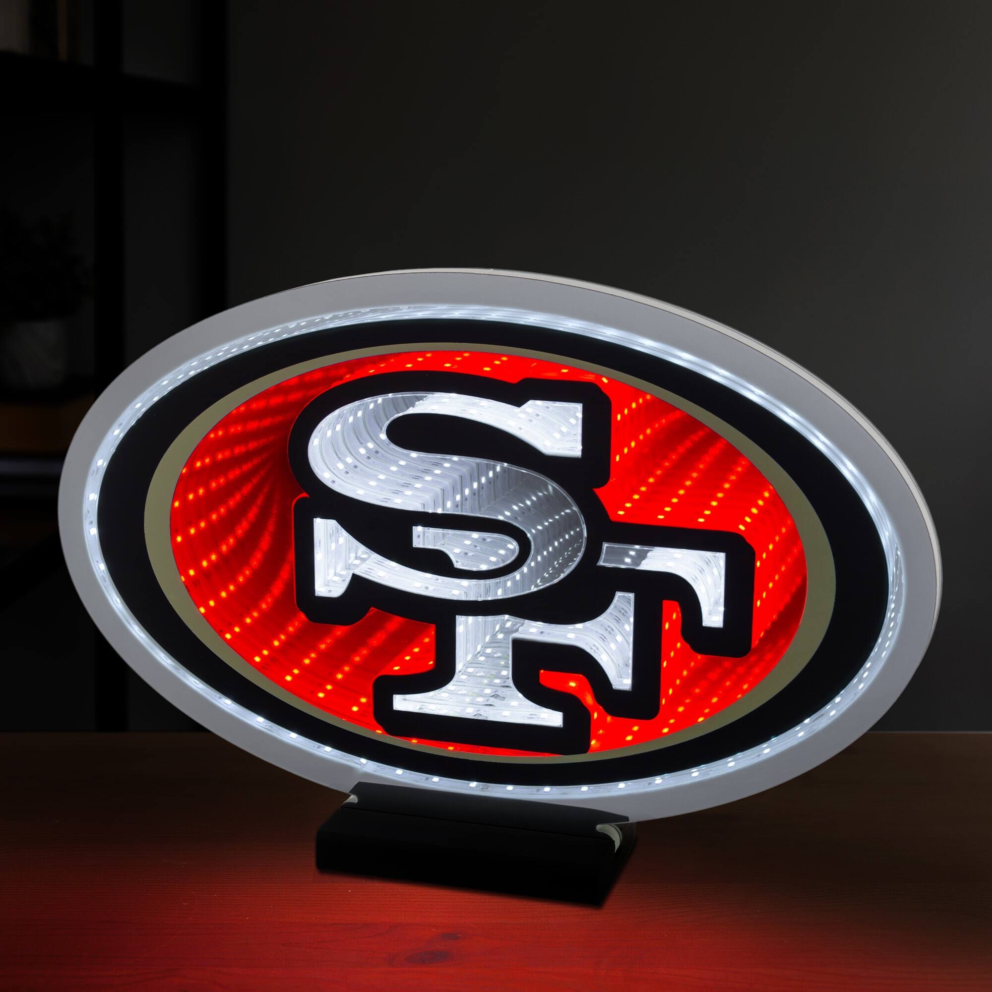 Alt View 2. Sporticulture - San Francisco 49ers LED Infinity Logo Light - Multicolor.