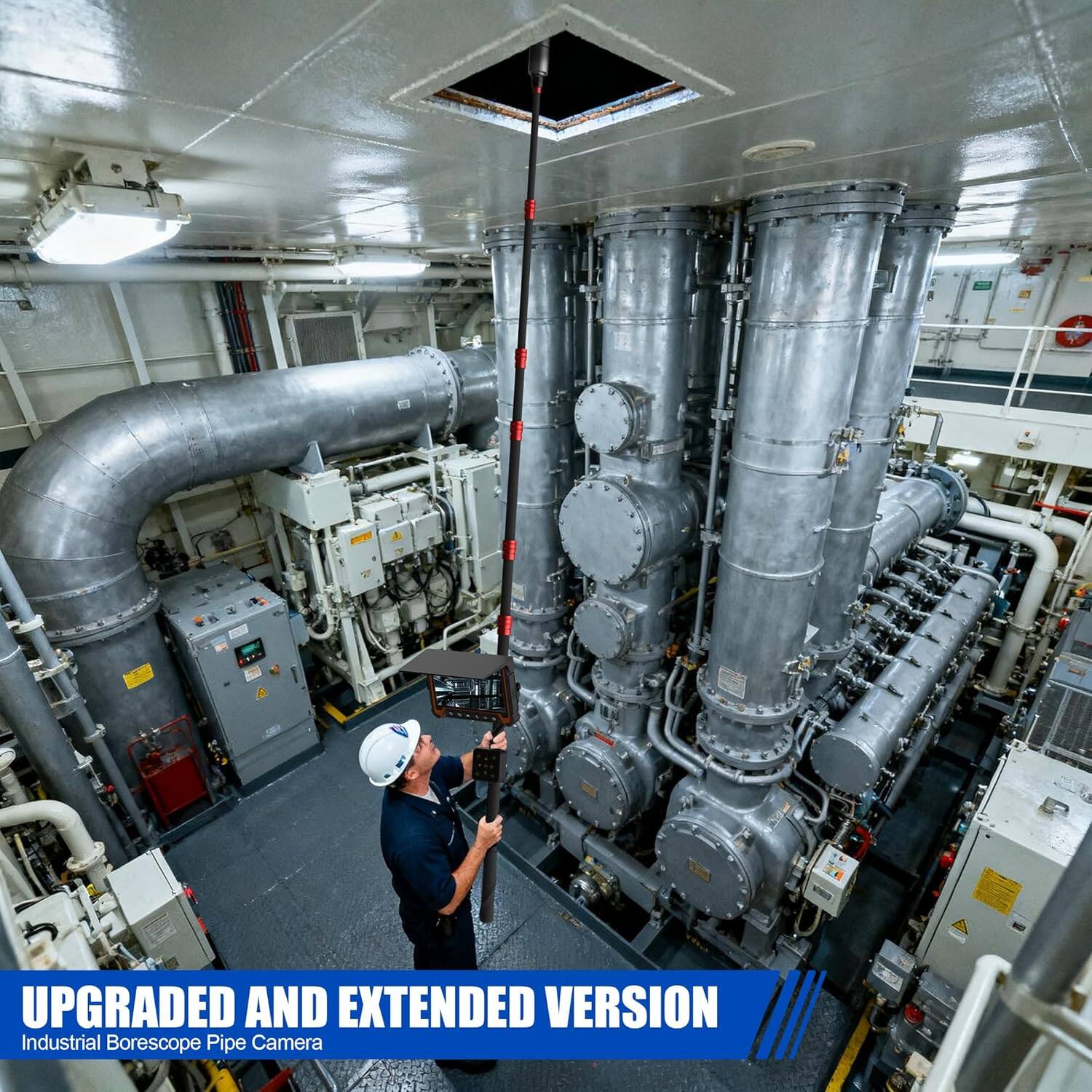 Alt View 5. Aukfa - Endoscope Camera - 7" HD with 360° Rotating Head, 3M Telescopic Pole, IP68, for Search/Rescue/Car Inspection.