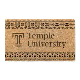 Jardine - Temple Owls 18" x 30" Holiday Coir Doormat - Brown