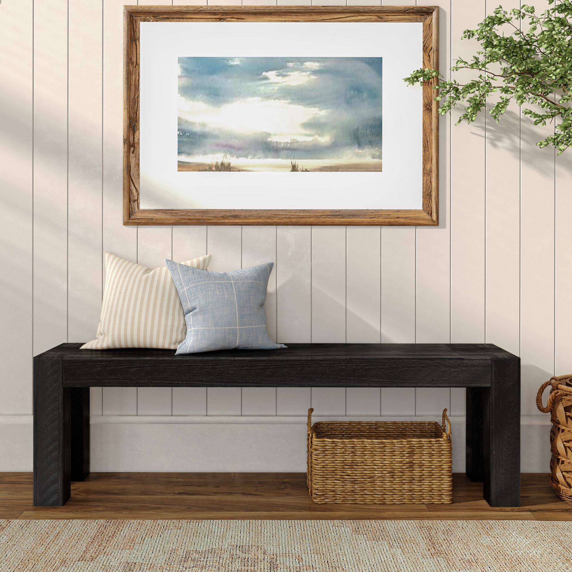 Alt View 1. Plank+Beam - Rustic Dining Bench (57.9in / 1470mm), Rustic Char - Rustic Char.