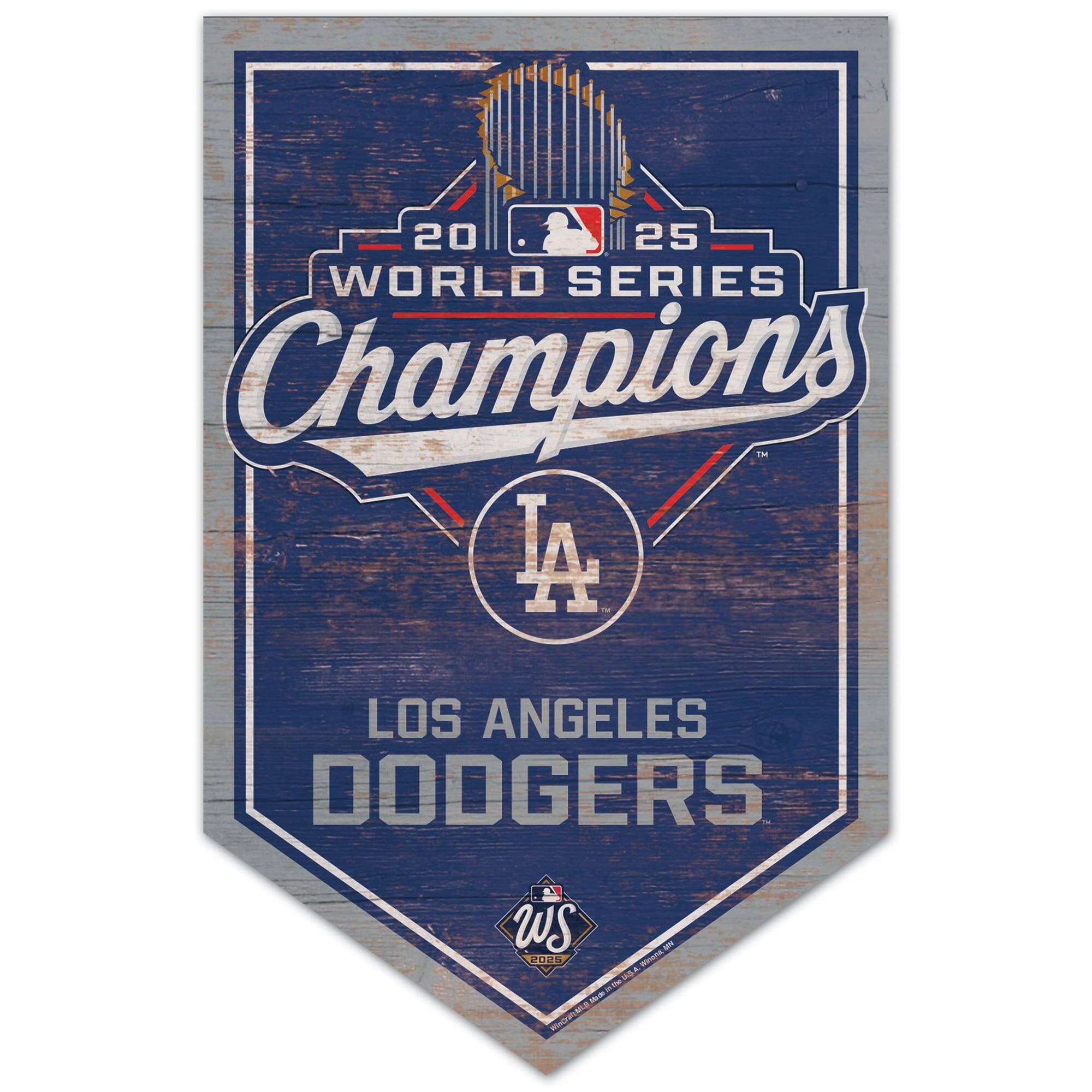 Front. WinCraft - Los Angeles Dodgers 2025 World Series Champions 11" x 17" Wood Sign - Multicolor.