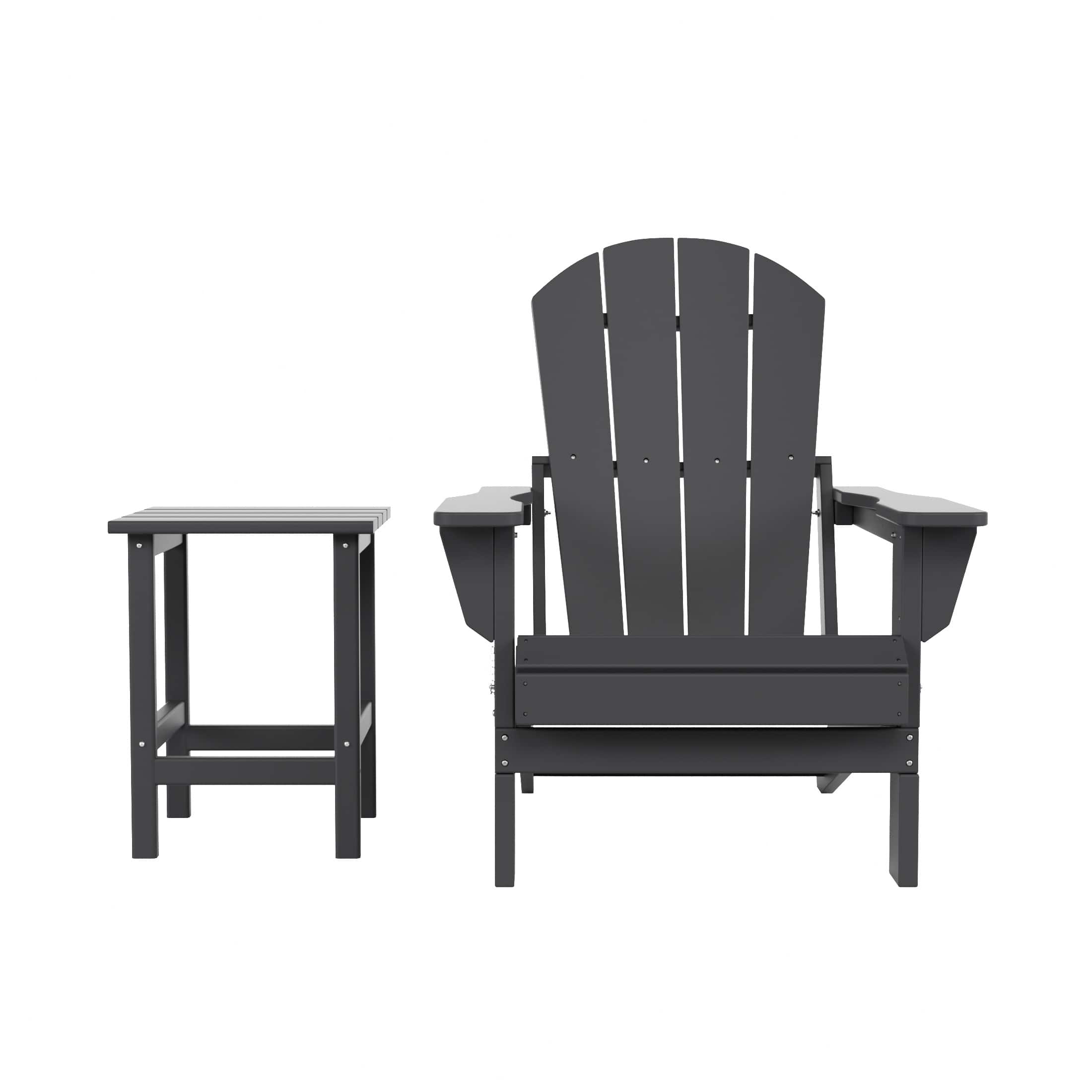 WestinTrends - Malibu 2 piece set outdoor folding Poly Adirondack chair with side table - Gray price history on PriceWatchPro
