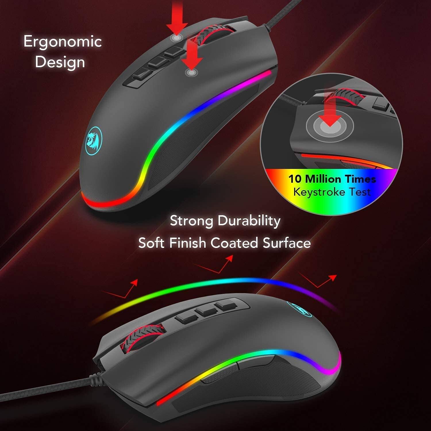 Ergonomic Design  
10 Million Times Keystroke Test  
Strong Durability  
Soft Finish Coated Surface