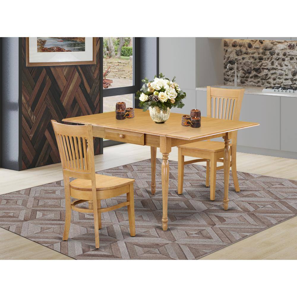 Angle. East West Furniture - Dining Room Set Oak - Brown.