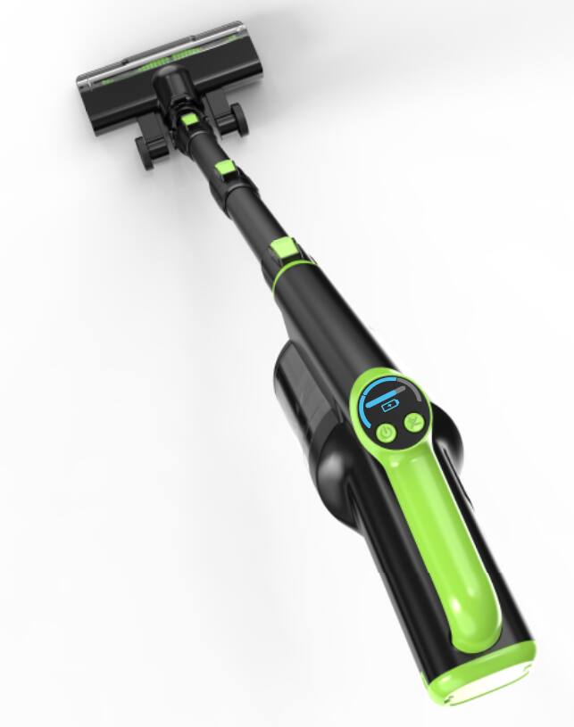 Angle. MOOSOO - Cordless Vacuum Cleaner, 40Kpa Powerful Suction Stick Vacuum With LED Display For Home Carpet Hard Floor Pet Hair - Green.