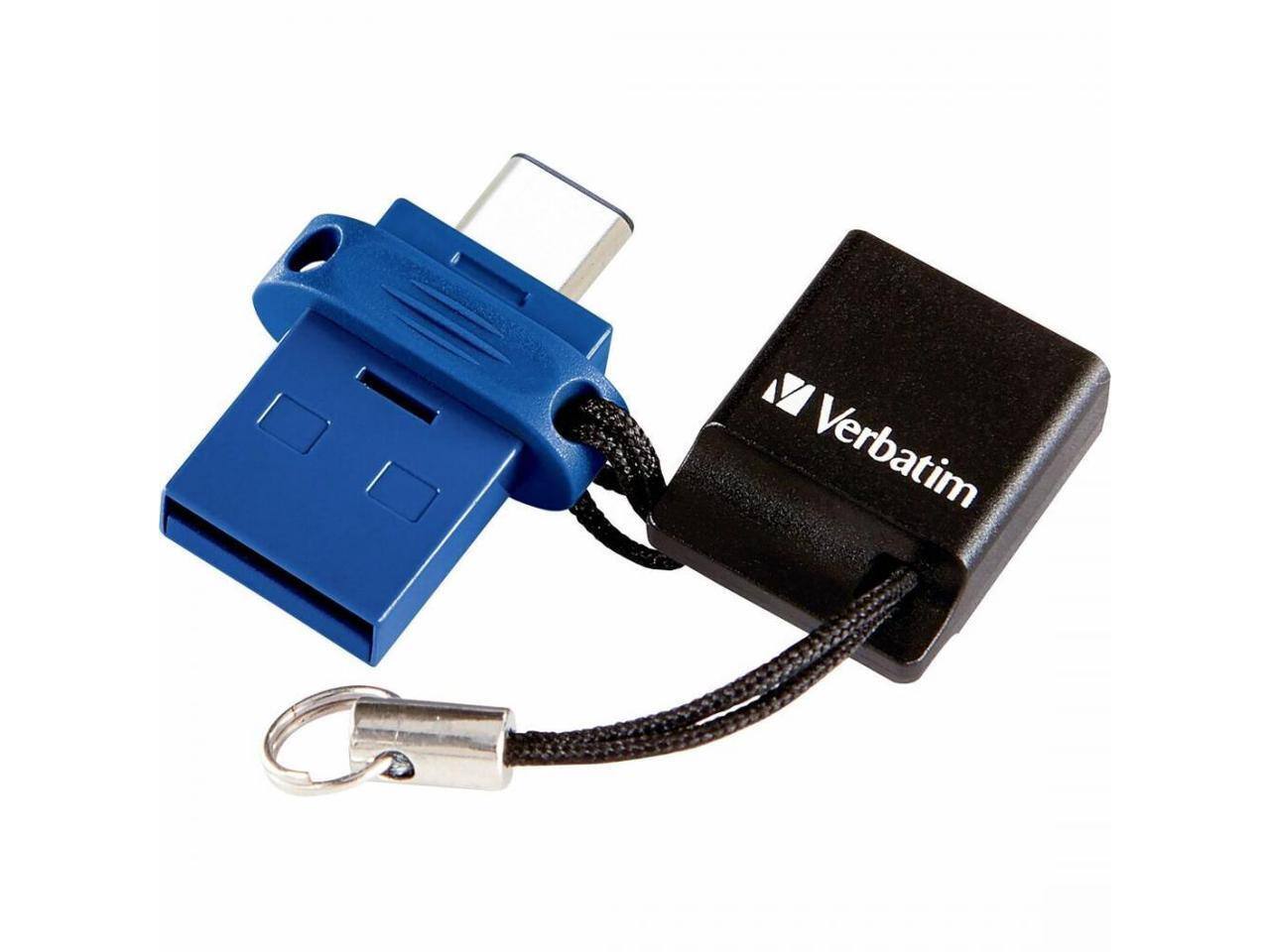 Alt View 1. Verbatim - Verbatim Store 'n' Go Dual 128GB USB 3.2 (Type A + C) Flash Drive - Blue - Lifetime Warranty - Blue.