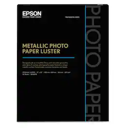 Epson - Professional Media Metallic Gloss Photo Paper 17 x 22 inches White - Pack of 25