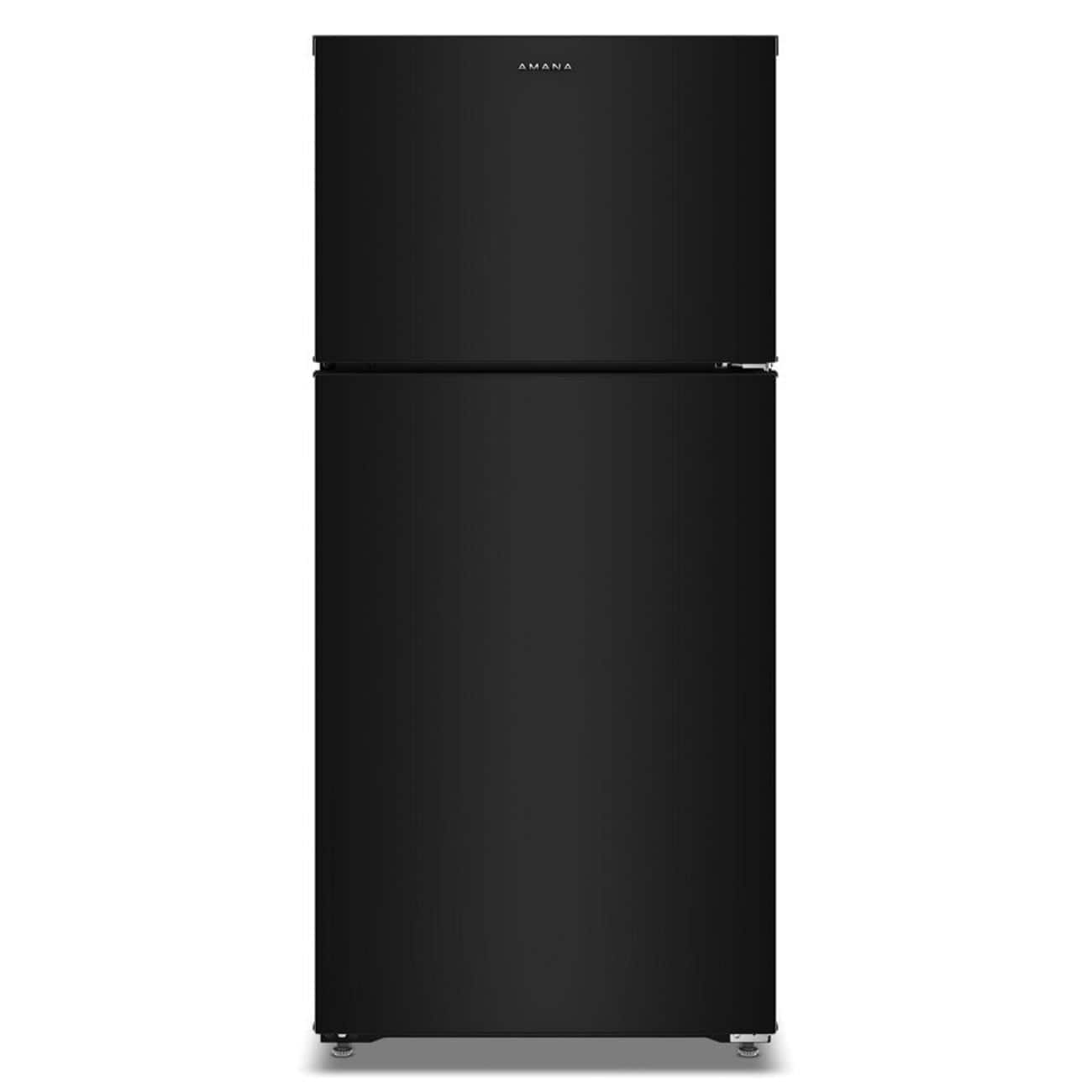 Amana - 28 in. Wide 14 cu. ft. Top-Freezer Refrigerator With A Large Crisper Drawer - Black