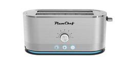 COWLOWN - 4 Slice Toaster 7 Browning Settings Defrost Reheat Full Stainless Steel Anti Jam - Silver