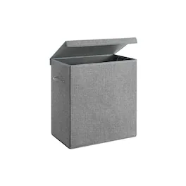 Songmics Home - Sturdy Fabric Laundry Hamper with Lid – Durable and Stylish Laundry Storage Solution - Gray
