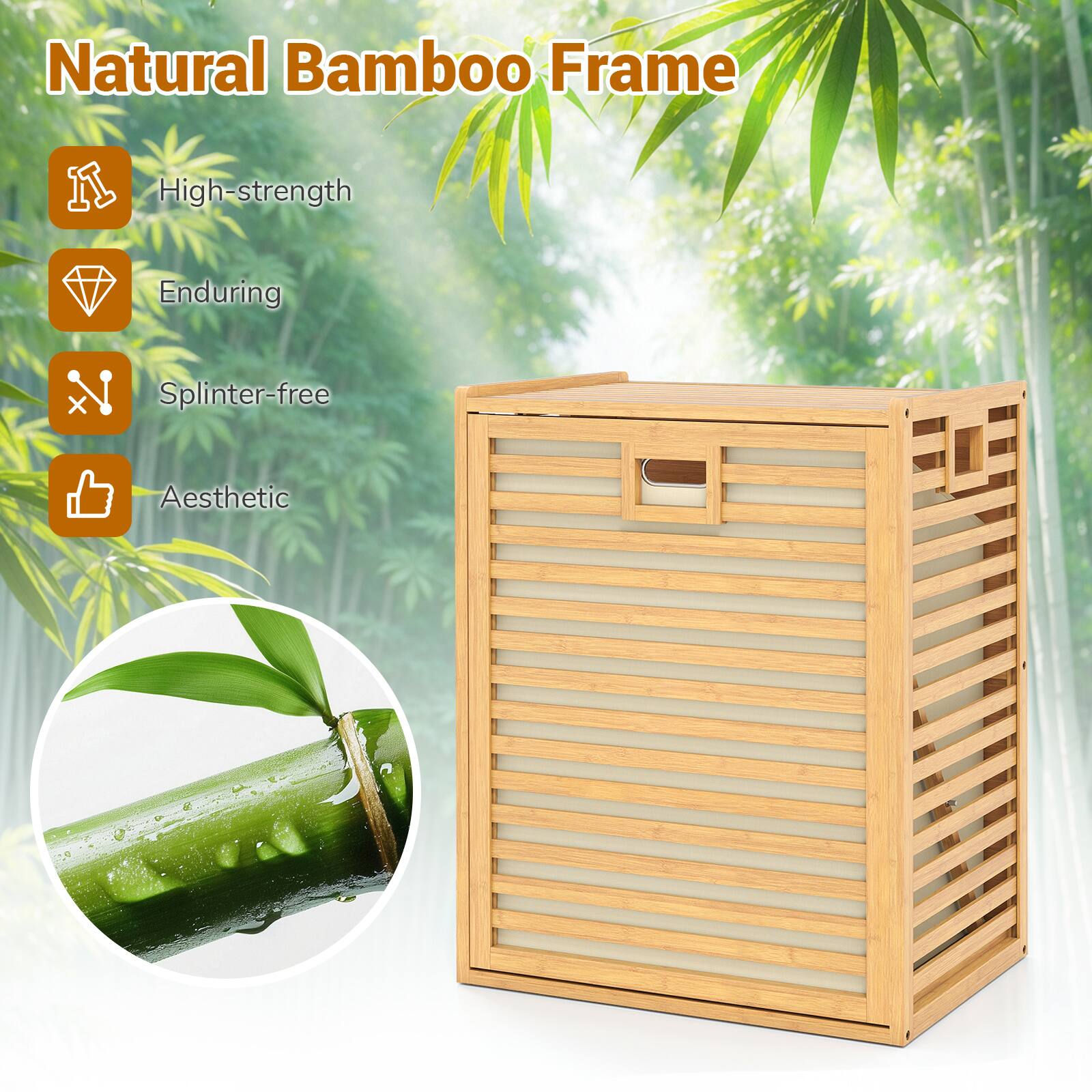Natural Bamboo Frame

- High-strength
- Enduring
- Splinter-free
- Aesthetic