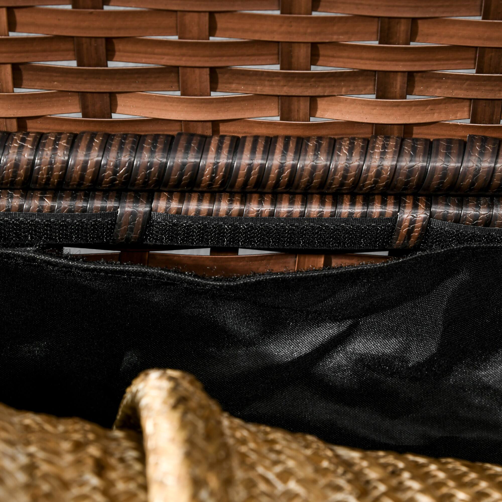Alt View 8. Outsunny - Outdoor Deck Box and Waterproof Shoe Storage, PE Rattan Wicker Towel Rack with Liner for Indoor, Outdoor - Brown.