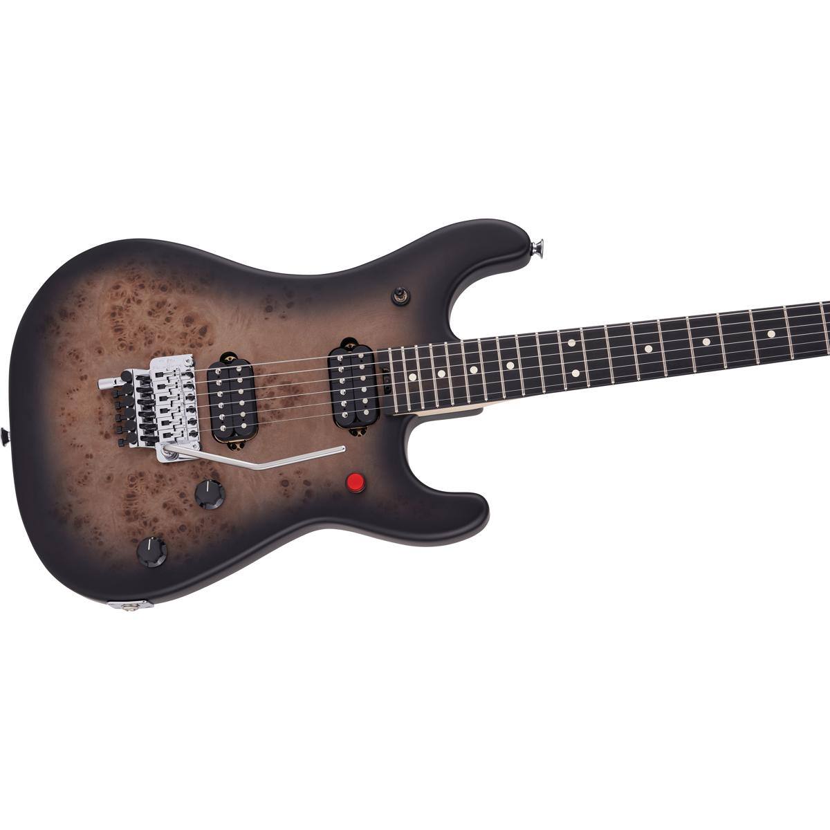 Alt View 5. EVH - EVH 5150 Series Deluxe Poplar Burl Electric Guitar, Ebony Fingerboard, Black Burst.
