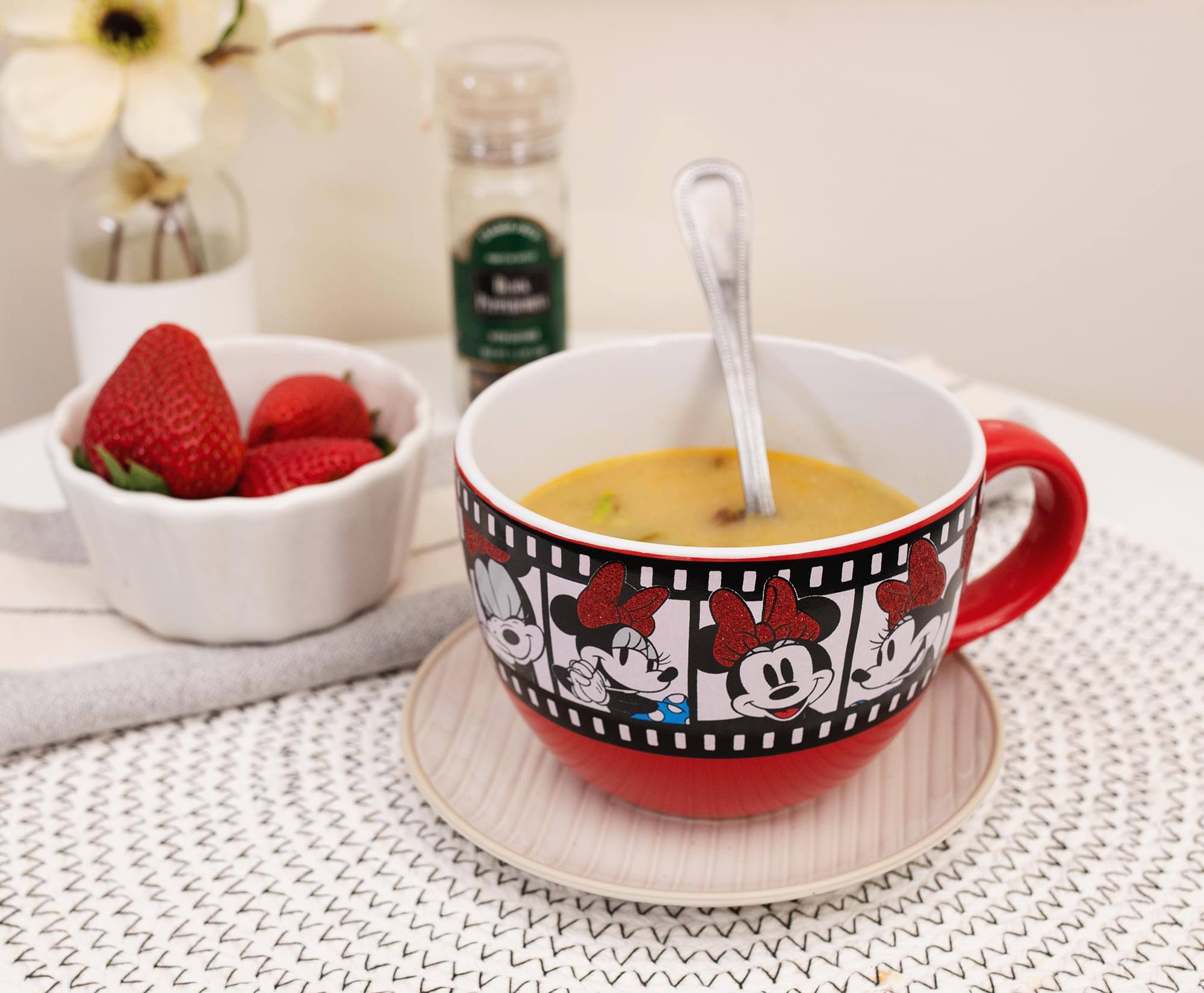 Alt View 3. Disney - Disney Minnie Mouse Film Reel Ceramic Soup Mug | Holds 24 Ounces - Red.