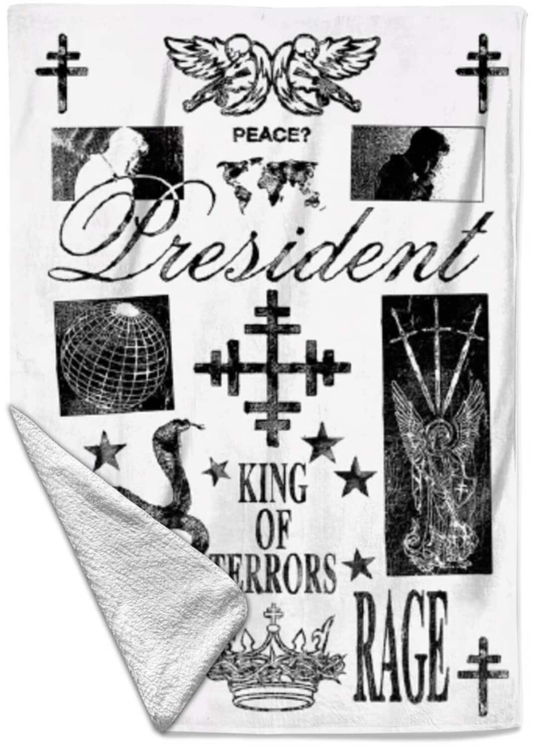 PopMarket - President - Rocksax - President - King of Terrors - Sherpa Fleece Throw (50 in x 60 in) - Multicolor price history on PriceWatchPro