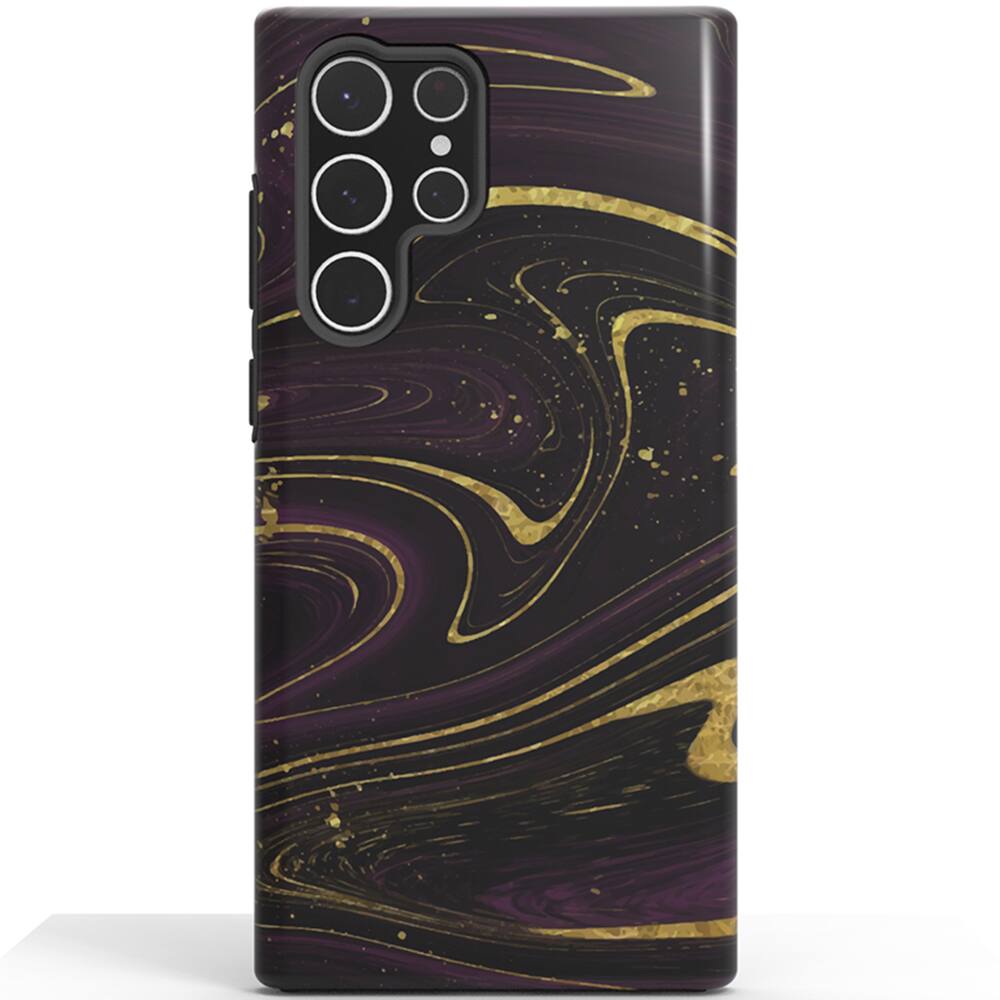 Front. ArtsCase - StrongFit Designers Case for Samsung S22 Ultra - Purple / Marble.