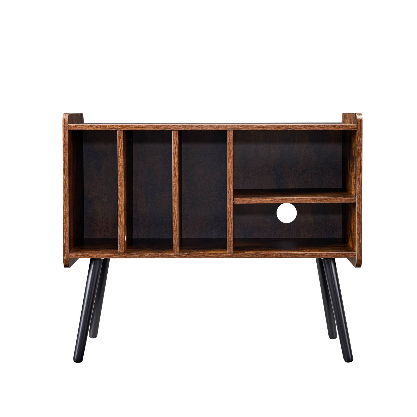 Alt View 5. VEVOR - Record Player Stand, Turntable Stand Holds Up to 220 Albums, Vintage Vinyl Record Cabinet with Removable Shelves - Brown.