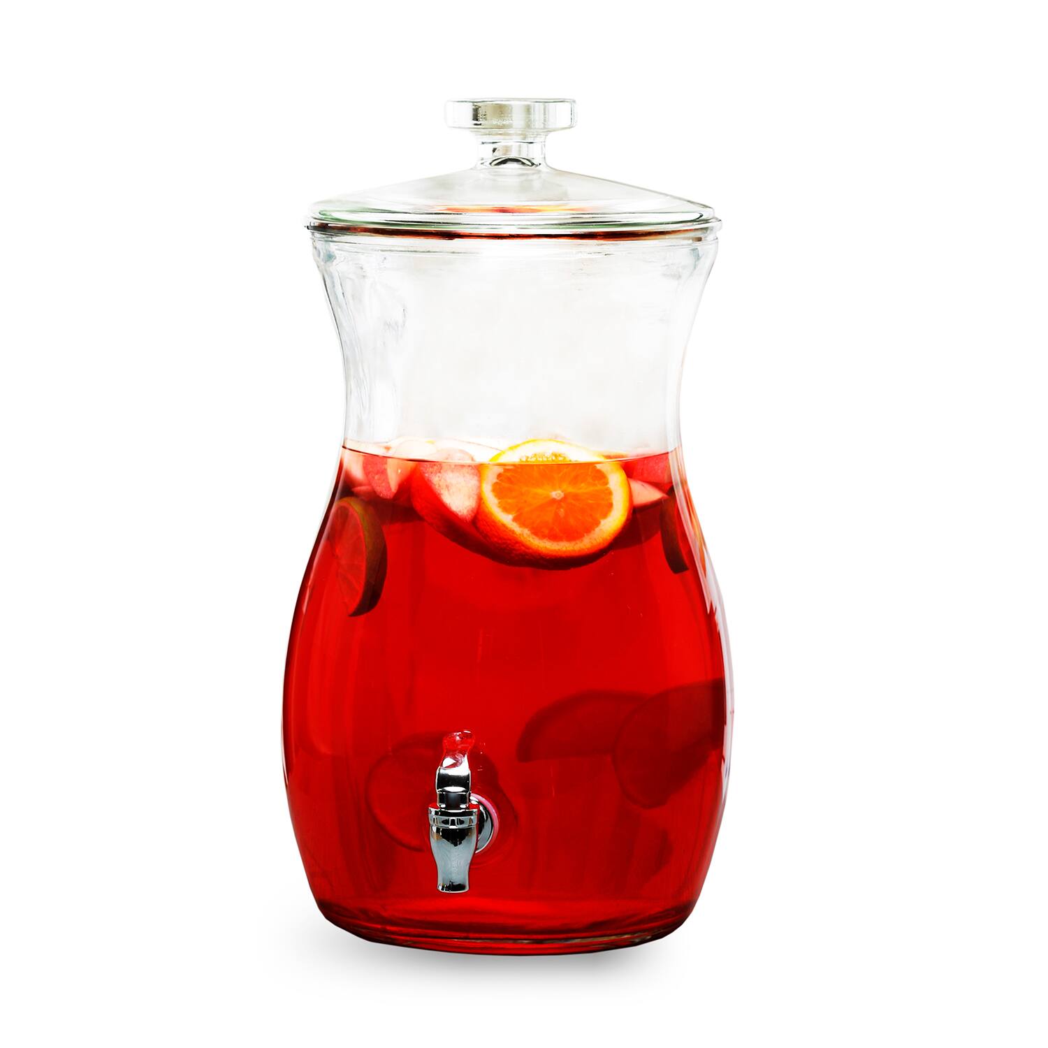 Front. Style Setter - Magnolia Grove Beverage Dispenser - Clear.