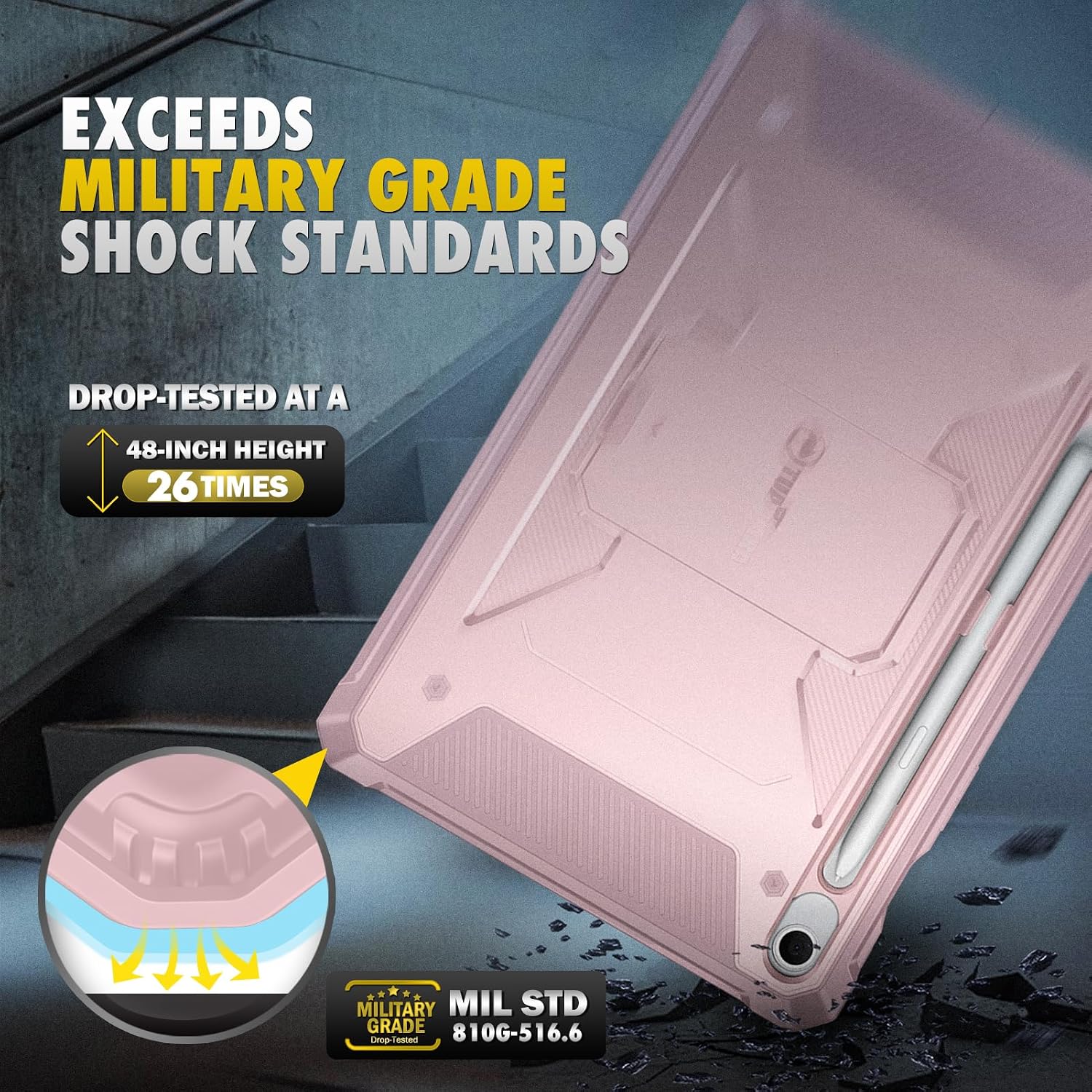 EXCEEDS MILITARY GRADE SHOCK STANDARDS  
DROP-TESTED AT A 48-INCH HEIGHT 26 TIMES  
MIL STD GRADE 810G-516.6