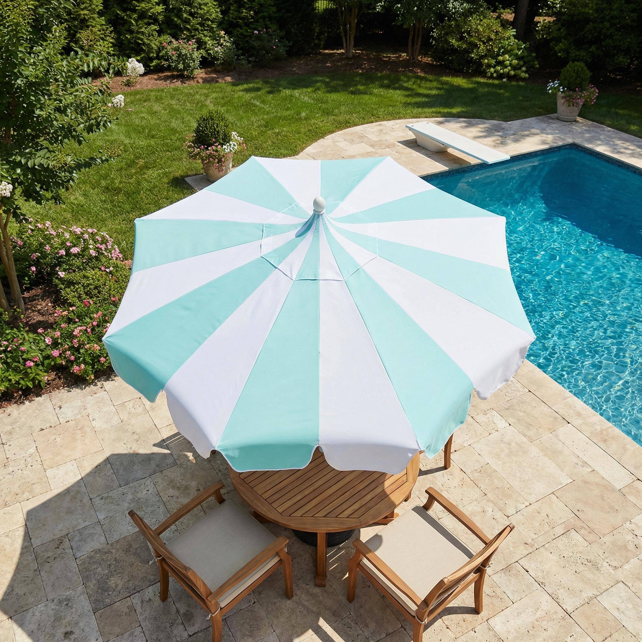 Alt View 7. Mondawe - 10 ft. Pagoda Patio Umbrella with Crank Lift and Tilt Adjustable - Aqua.