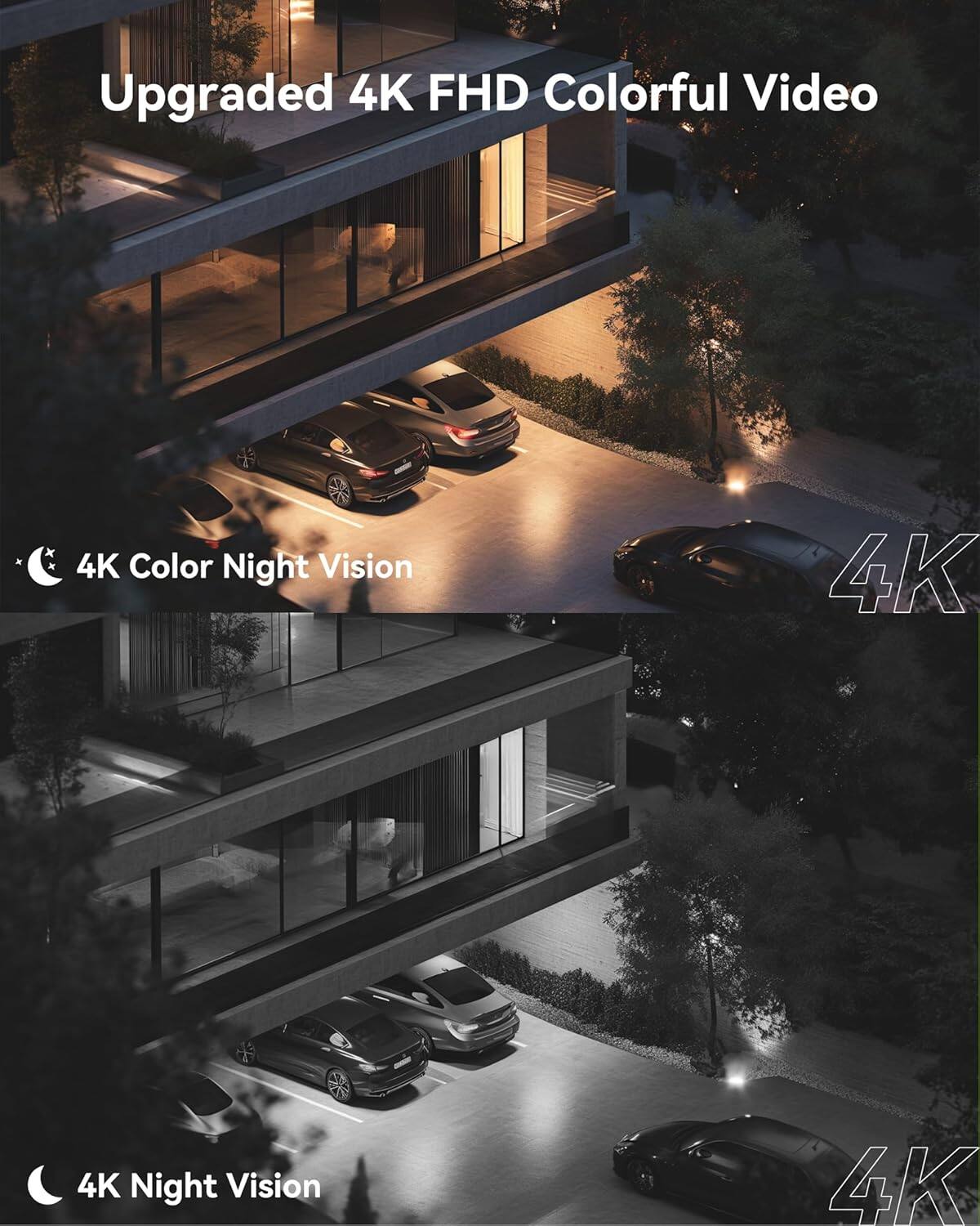 Upgraded 4K FHD Colorful Video x 4K Color Night Vision