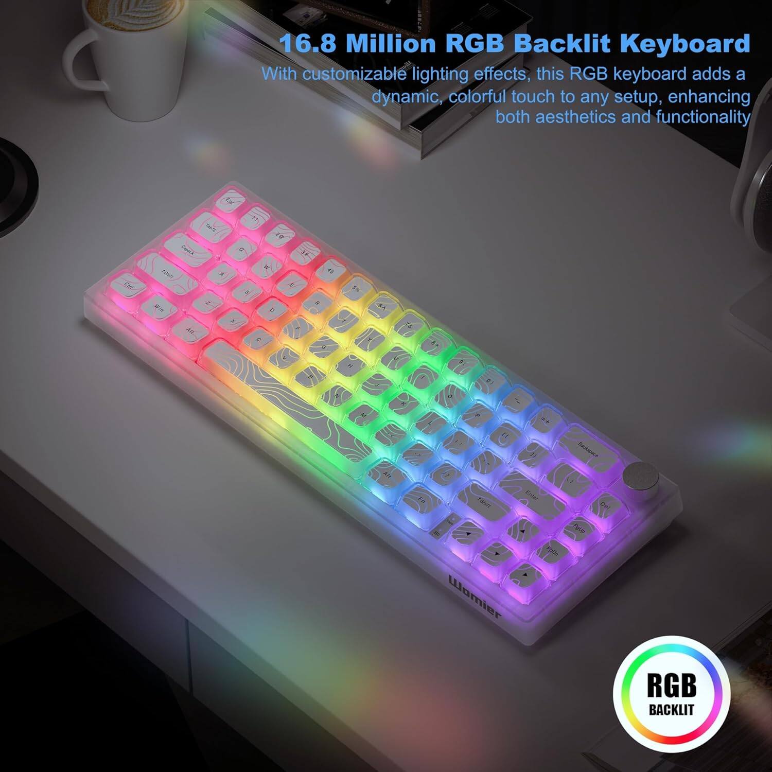 16.8 Million RGB Backlit Keyboard

With customizable lighting effects, this RGB keyboard adds a dynamic, colorful touch to any setup, enhancing both aesthetics and functionality.