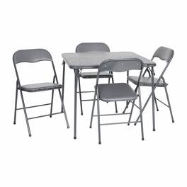 Alamont Home - 5 Piece Folding Card Table and Chair Set - Gray