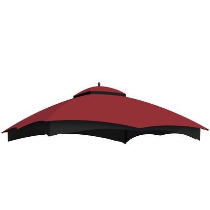 Front. APRILSOUL - Replacement Canopy Top Heavy Duty Gazebo Roof Gazebo Top with Air Vent 10X12 Gazebo Cover Replacement Top Only Burgundy.