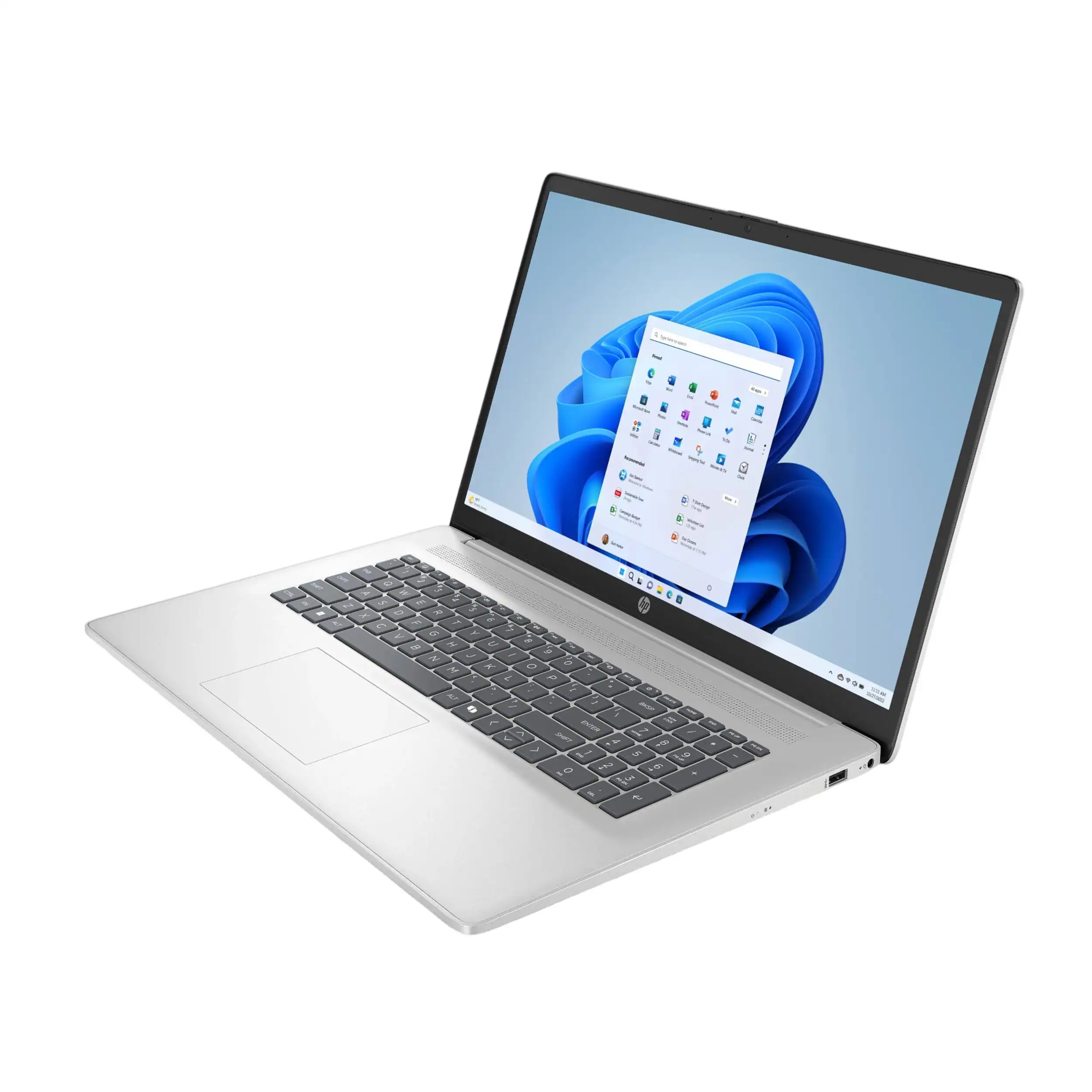 Alt View 2. HP - HP 17.3" FHD Laptop,AMD Ryzen 5 7520U,8GB LPDDR5,2TB SSD,AMD Radeon Graphics,Wi-Fi 6,Win11 Home,Silver - Silver.