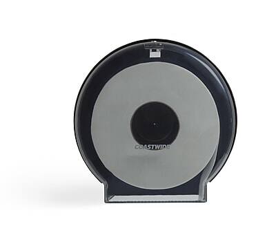 Front. Coastwide Professional - Coastwide Professional™ Jumbo Roll Toilet Paper Dispenser, Translucent Smoke (CW41170) - Translucent Smoke.