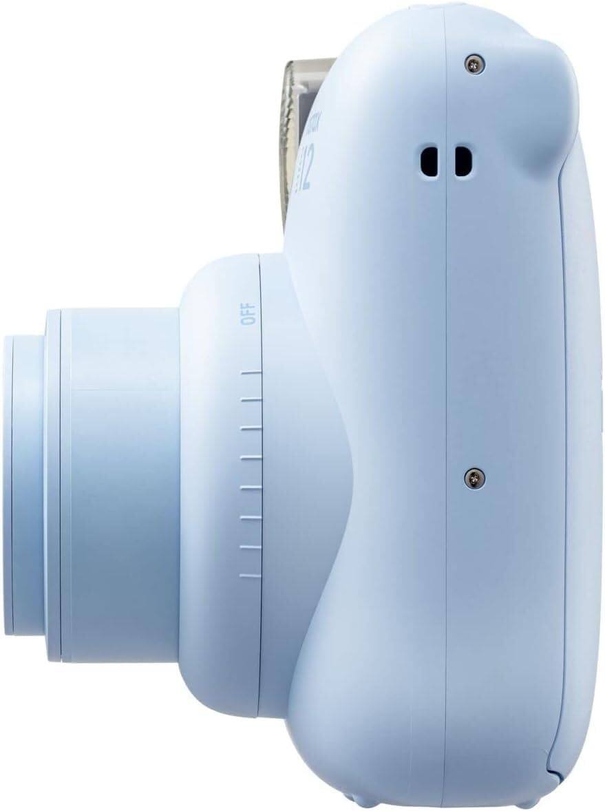 Left. Fujifilm - Fujifilm Instax Mini 12 Camera (40 Sheets) Bundle - Pastel Blue.