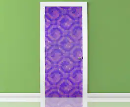 Ukonic - Minecraft Nether Portal Gateway Fabric Door Cling | 34 x 82 Inches - Purple