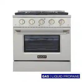 Kucht - 30 in. 4.2 cu. ft. Propane Gas Range with Sealed Burners and Convection Oven in Stainless Steel - Stainless Steel