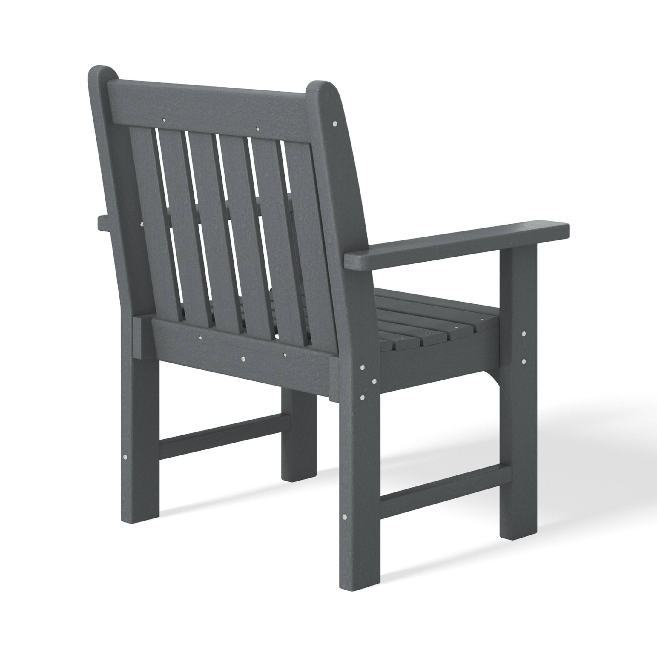 Alt View 1. WestinTrends - WestinTrends Malibu Outdoor Patio HDPE Adirondack Dining Arm Chair - Gray.