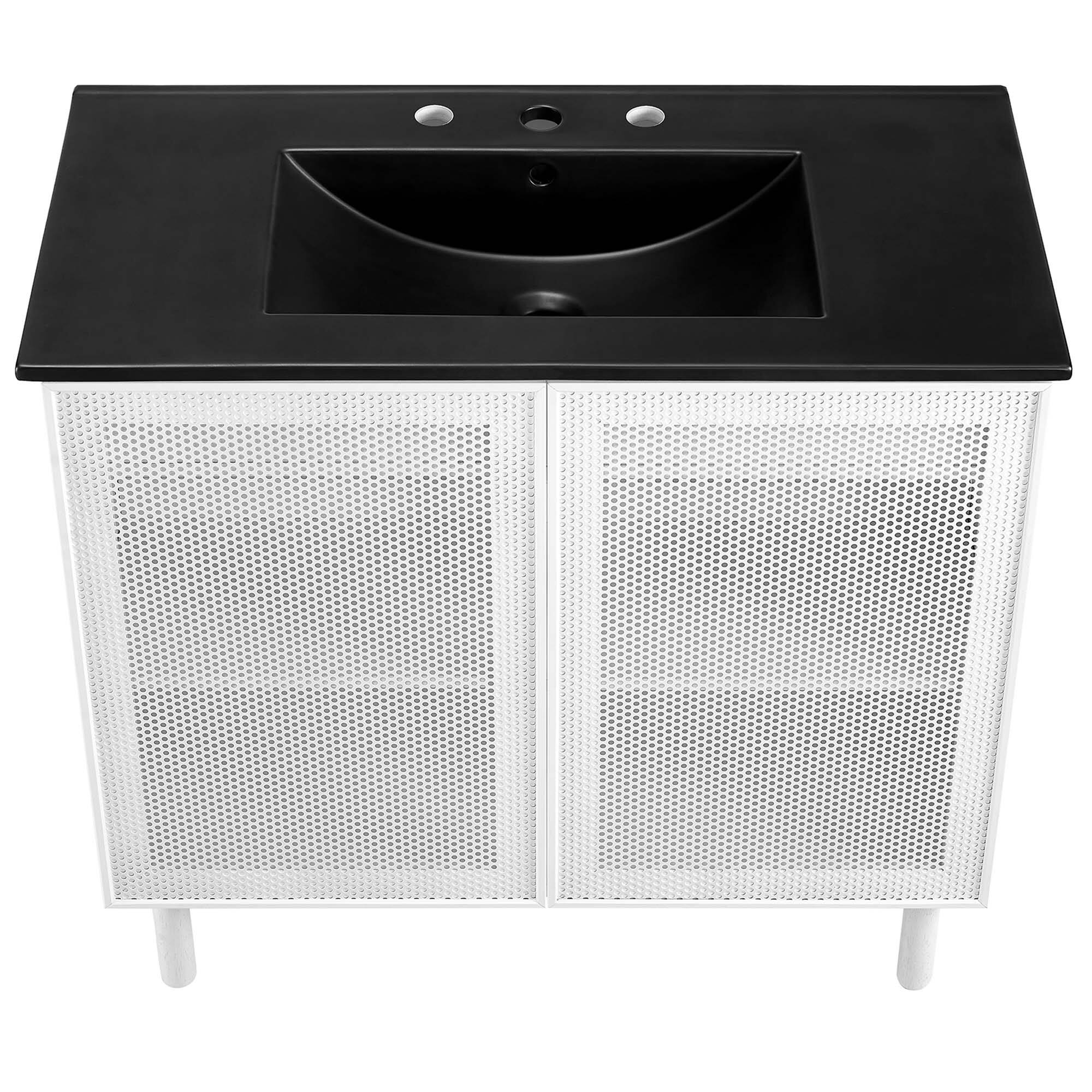 Alt View 5. Modway - Calla Bathroom Vanity Basin Included by Modway - Black White.
