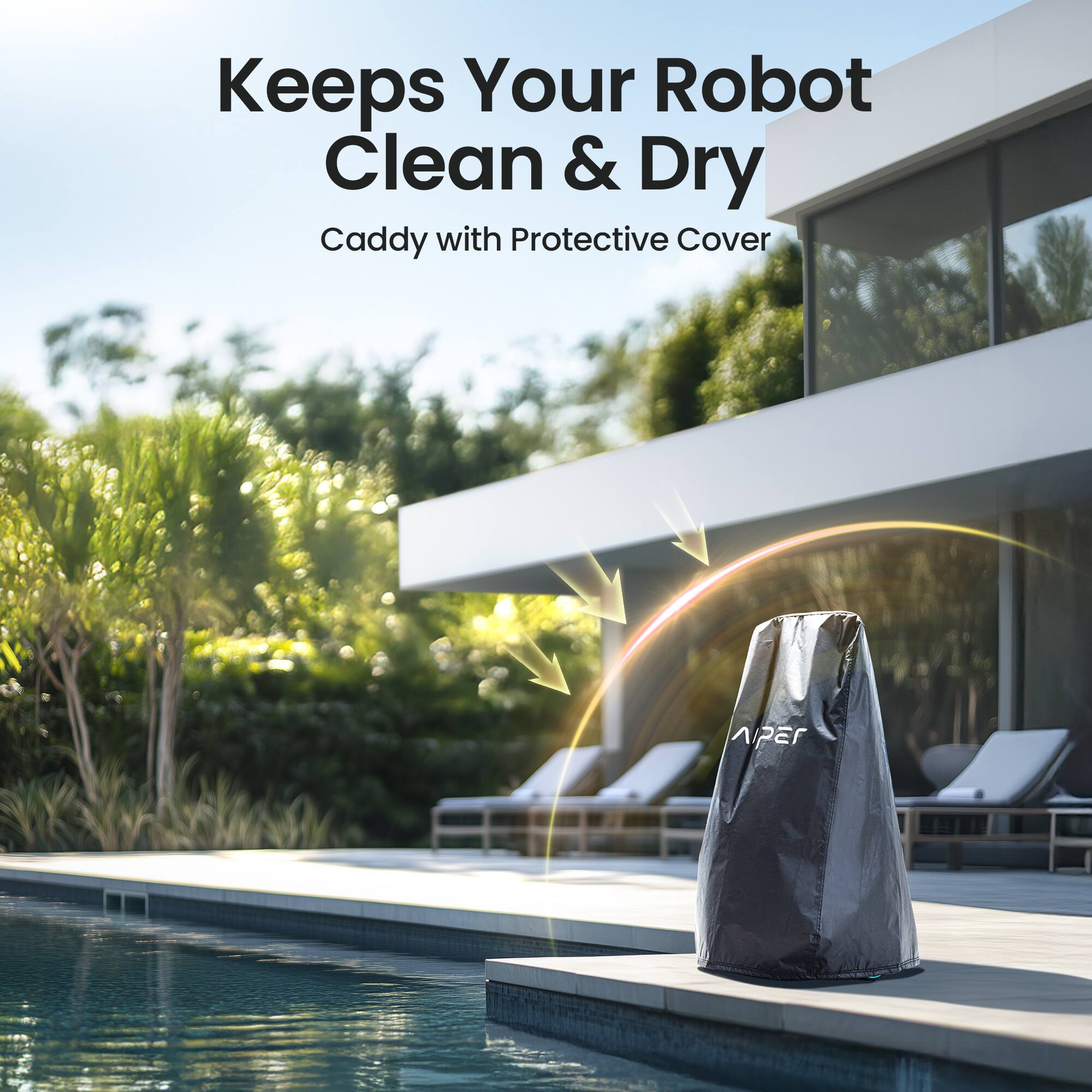 Keeps Your Robot Clean & Dry  
Caddy with Protective Cover