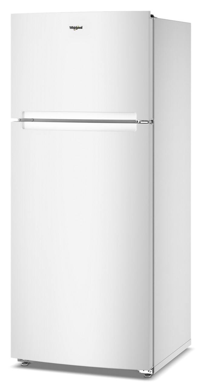 Left. Whirlpool - 18.0 Cu. Ft. Top-Freezer Counter-Depth Refrigerator with Total Coverage Cooling - White.