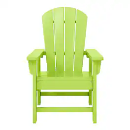 WestinTrends - Malibu Kids Outdoor HDPE Adirondack Plastic Patio Chair - Lime