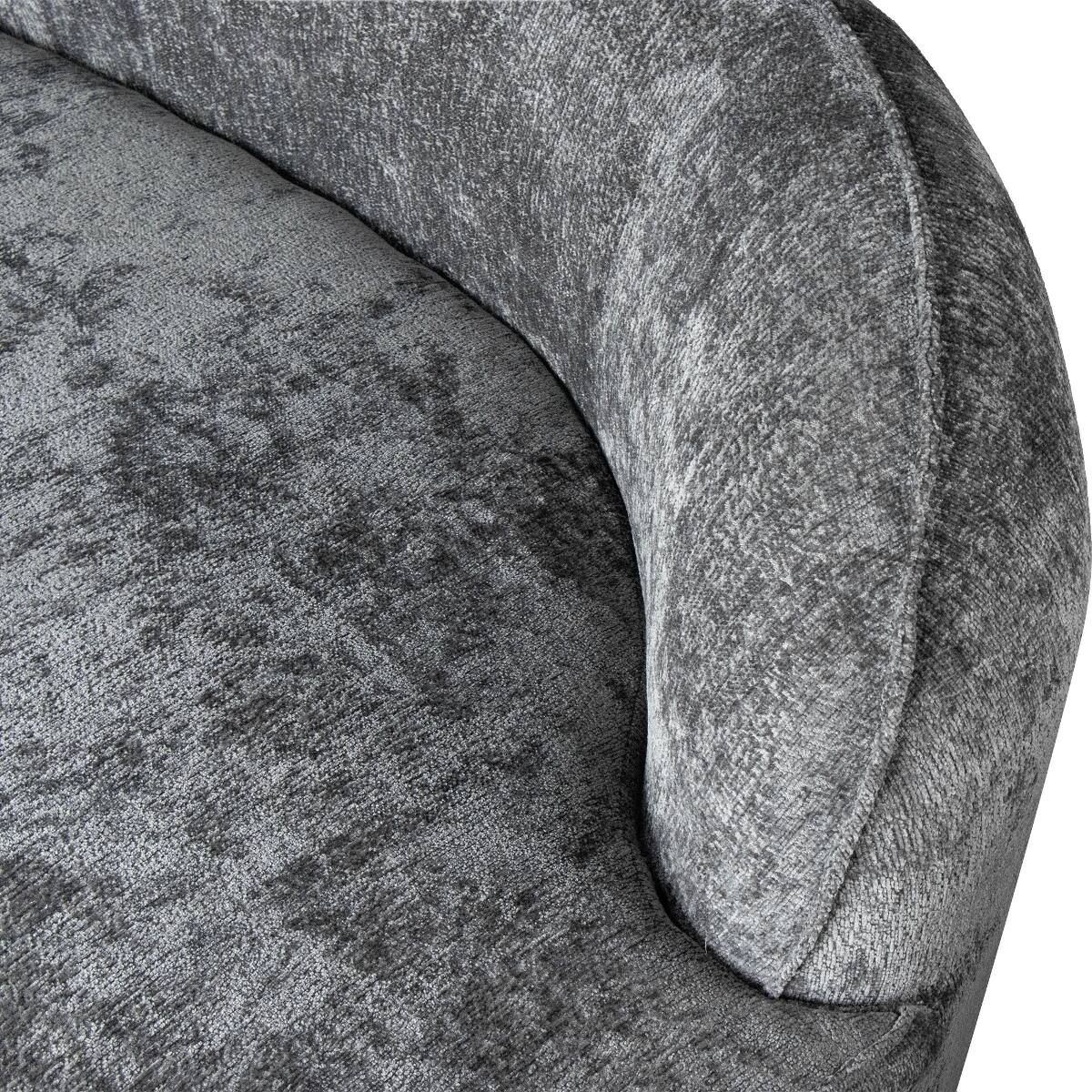 Alt View 10. Ropilly - Ropilly Curved Sectional Sofa, Dark Grey Chenille Couch with Deep Seats, Modern 4 Seat Modular Sofa - Dark Grey.