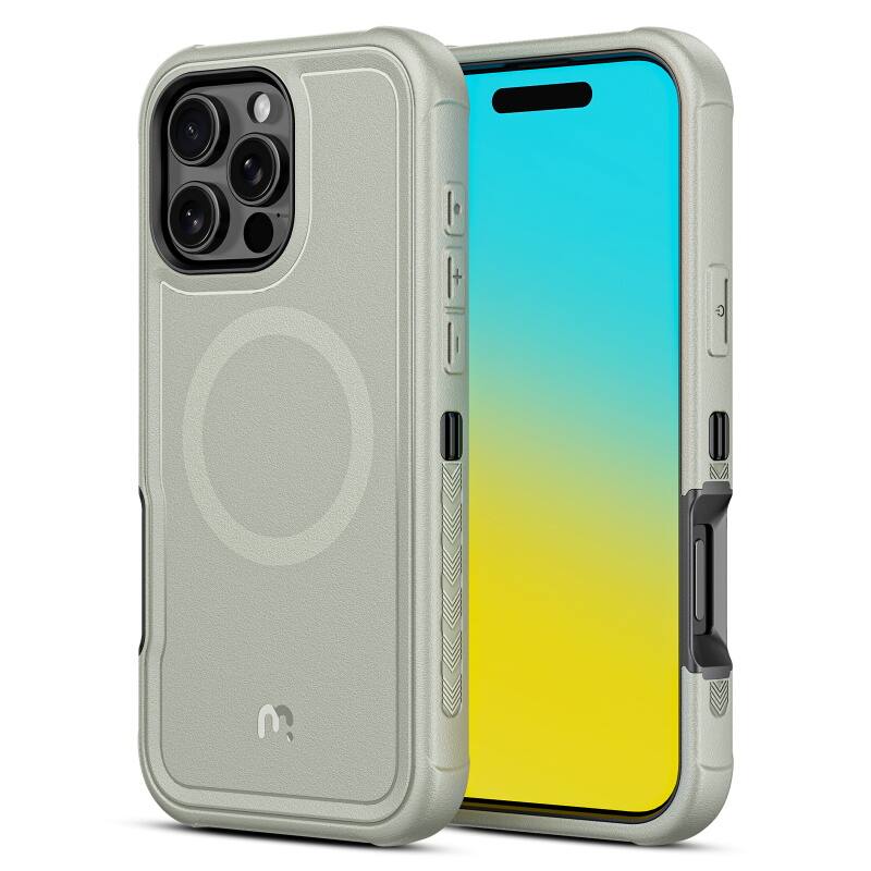 Mybat Pro - Maverick Series Rogue Edition MagSafe Case for Apple iPhone 16 Pro - Grey - Gray